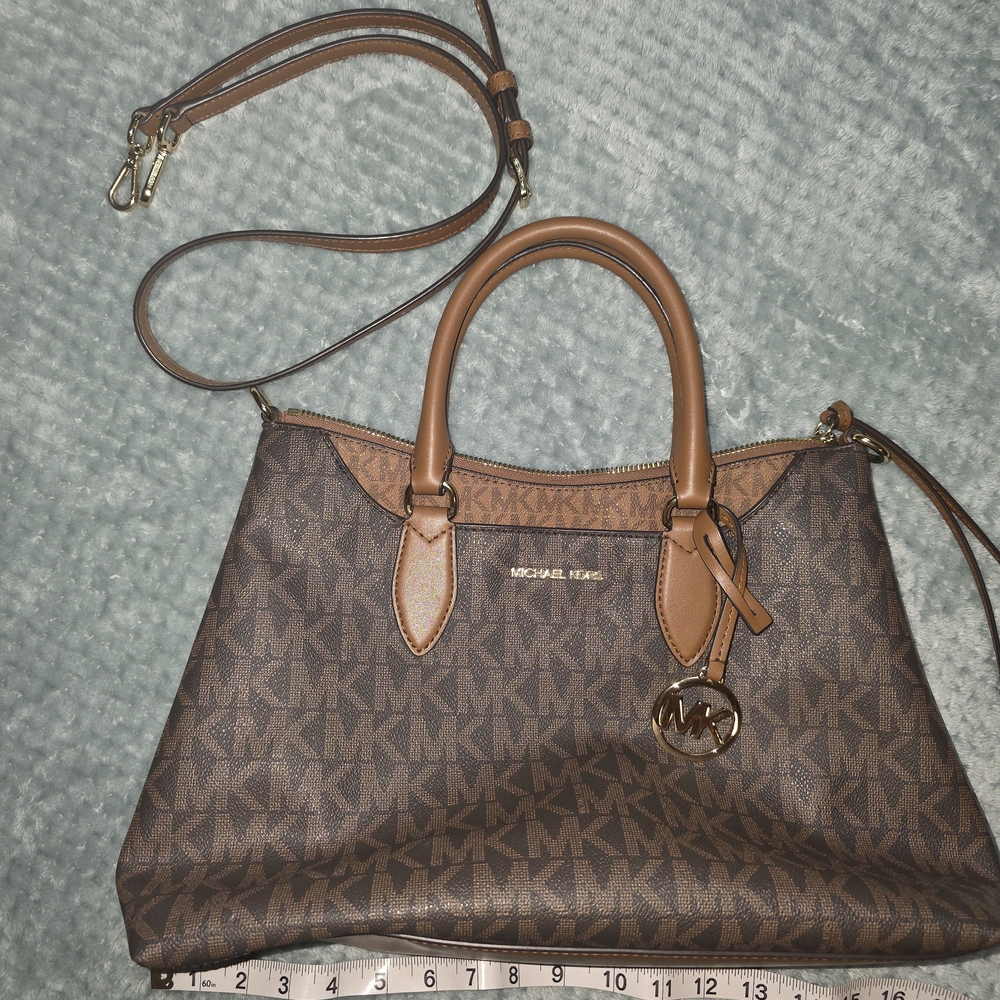 Michael Kors Tan and Brown Signature Satchel